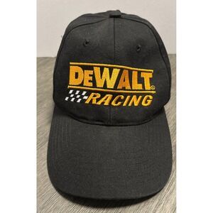 Vintage Dewalt Racing Adjustable Hat Nascar Cap Black Yellow Mens 90s‎